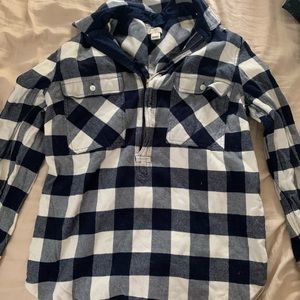 J crew cozy flannel quarter zip